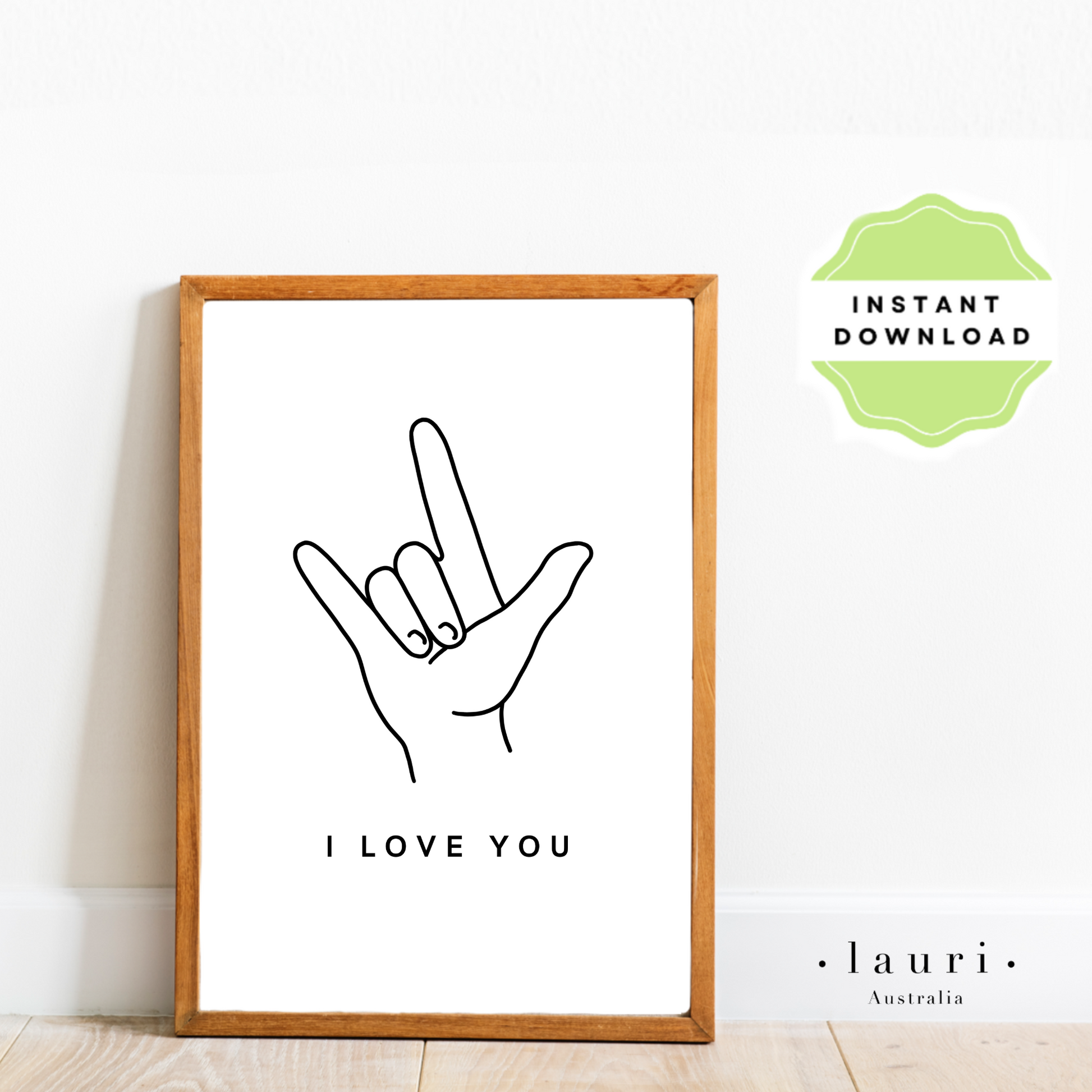 This is a digital download of a poster that displays Auslan sign language alphabet letters for deaf children to learn fingerspelling. Also suitable as british sign language poster. Our digital downloads posters and wall art are perfect for children's bedrooms, baby's nursery, playrooms and classrooms. At Lauri Australia we offer a huge range of poster and wall art designs, featuring both boho muted tones and bright colours.