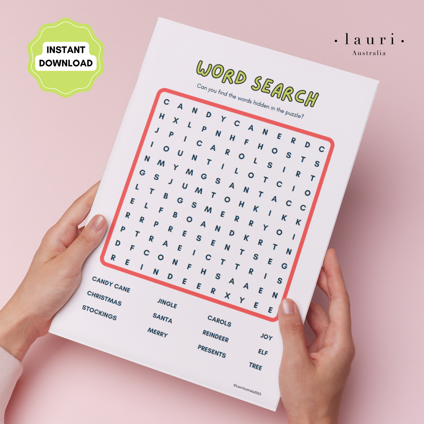 Christmas Word Search Activity for Kids DIY Advent Calendar - Digital Download Only (print at home)