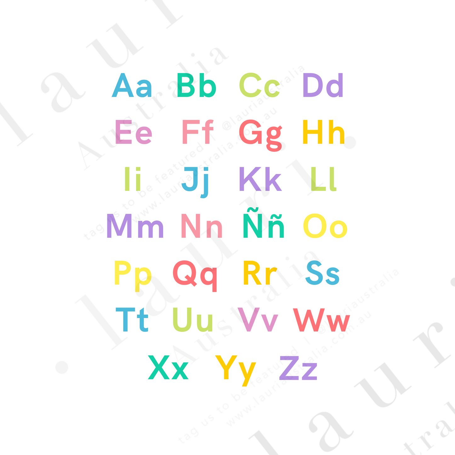 Spanish Bright Alphabet Poster - Póster Brillante del Alfabeto para Guardería y Aula DESCARGA DIGITAL