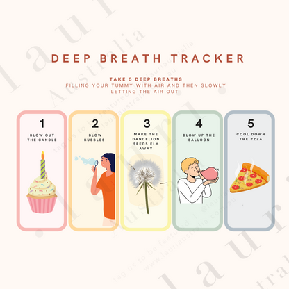 Boho Deep Breathing Tracker for Toddlers Calm Down Corner - DIGITAL DOWNLOAD