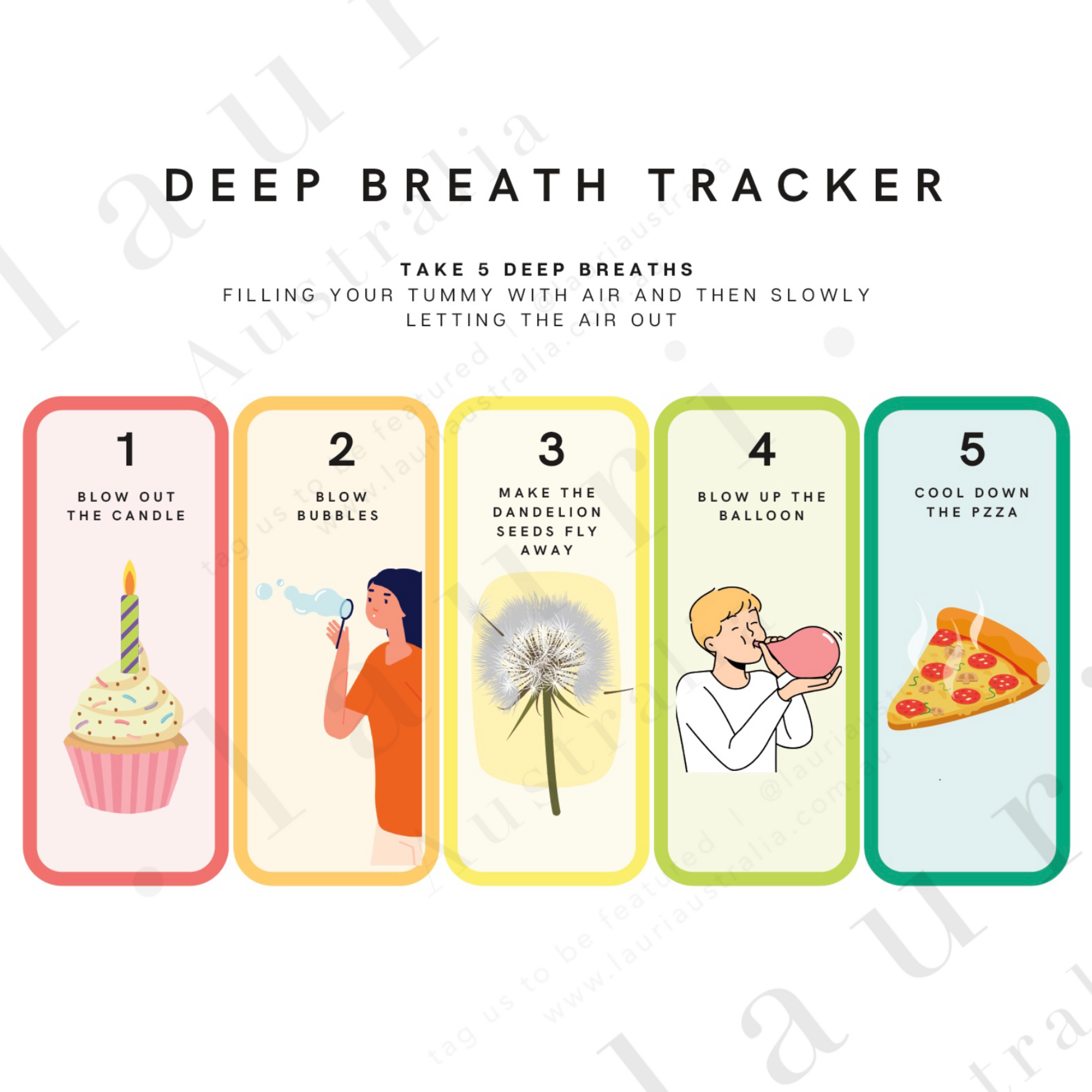 Deep Breathing Tracker for Toddlers Calm Down Corner - DIGITAL DOWNLOAD