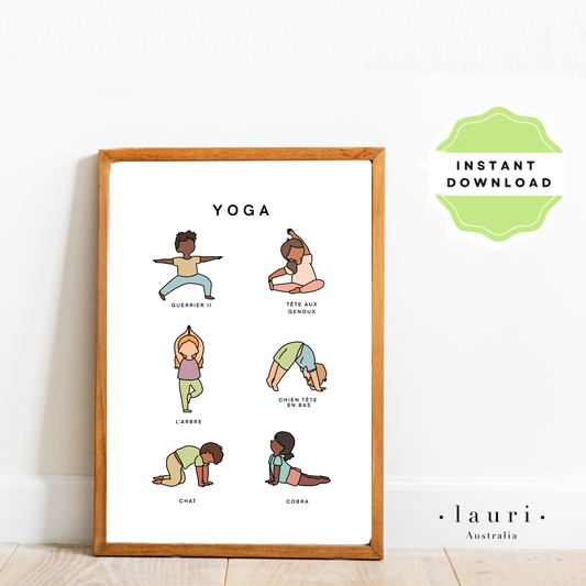 French Yoga Poster Lauri Australia - DIGITAL DOWNLOAD Printable