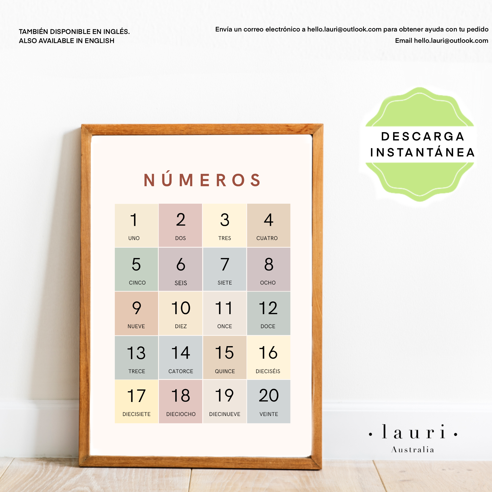 Spanish Boho Numbers Counting Poster - Póster de números boho para gua ...