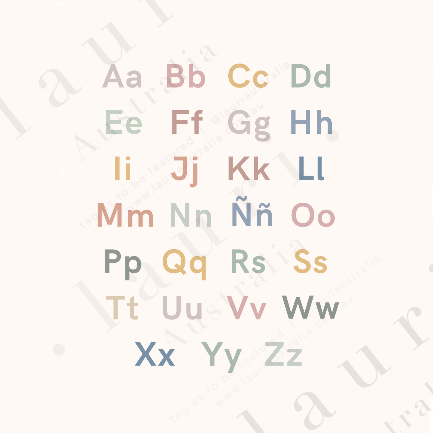 Spanish Boho Muted Alphabet Poster - Póster digital descargable del alfabeto boho suave para el aula de niños