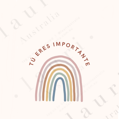 Spanish Boho Rainbow "You are important" Poster - Cartel de Boho Rainbow "Eres importante" para Kids Calming Corner - Autorregulación DESCARGA DIGITAL - Boho silenciado