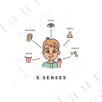 This is a digital download educational poster showing the 5 senses for children and toddlers to learn. This education print is perfect for Montessori inspired homeschool classrooms, playrooms and childrens toddler nurseries or bedrooms too. The 5 Senses Poster for Children, Educational Digital Download, Printable wall art, Montessori Homeschool Learning Materials, Boho Decor