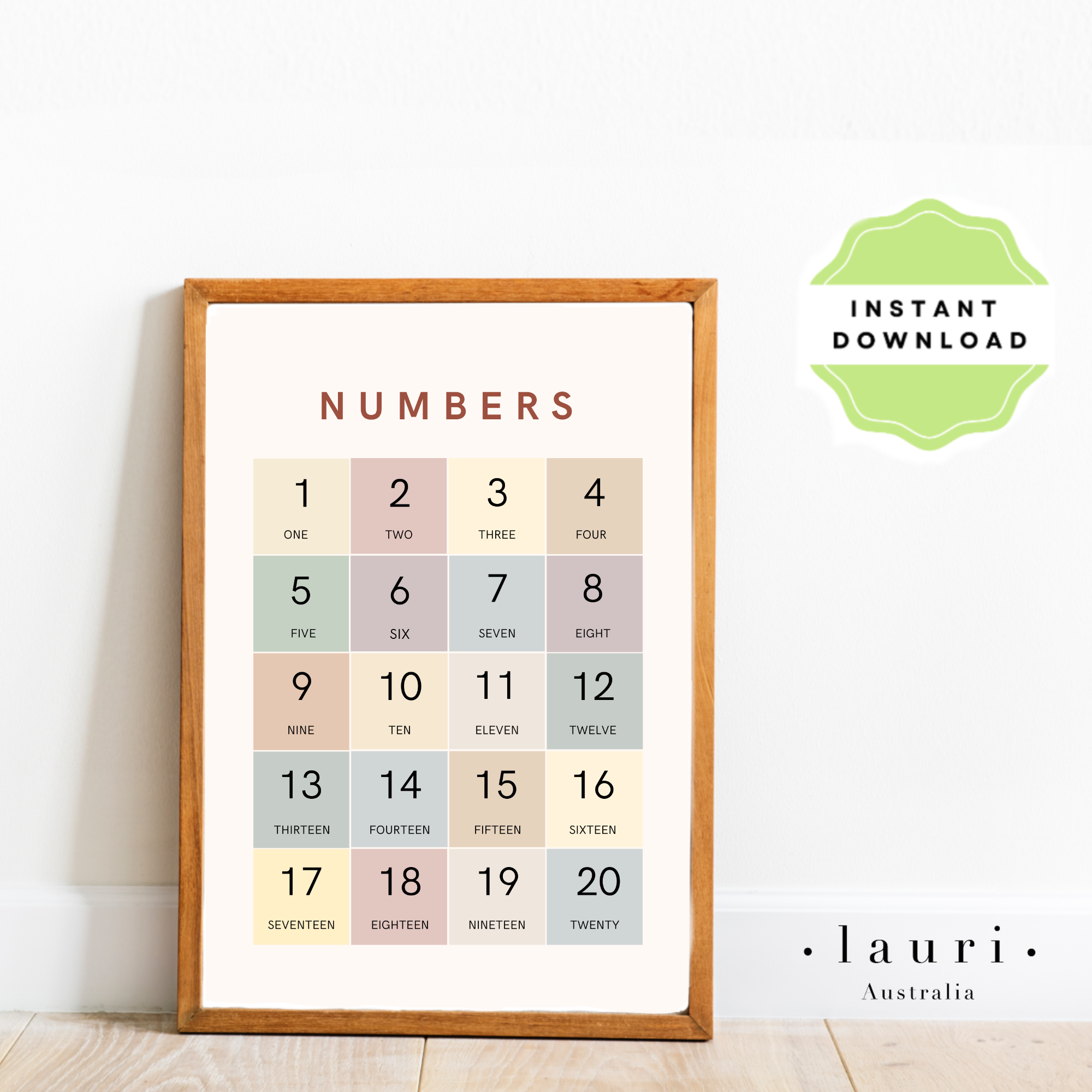 Boho Numbers Counting Poster for Nursery and Classroom DIGITAL DOWNLOA ...