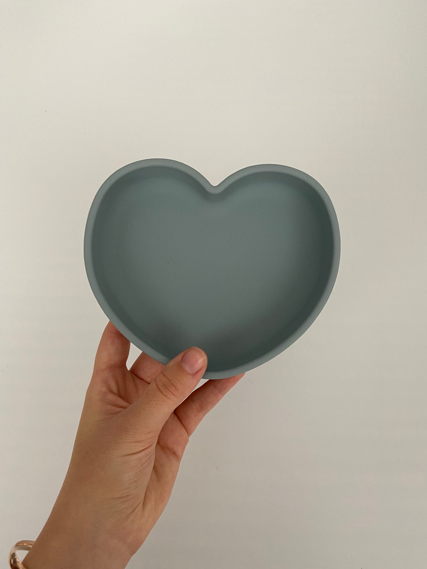 Silicone Suction Plate - Loveheart - Ocean Blue