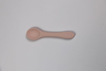 Silicone baby spoon , natural soft colour, blush pink, Lauri Australia