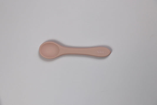 Silicone baby spoon , natural soft colour, blush pink, Lauri Australia